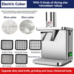 Multifunctional Vegetable Cutter Fruit and Vegetable Slicer Commercial Household Carrot Potato Onion Granular Dicer Machine 250W