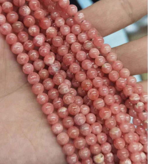 Natural Stone Beads Rhodochrosite Round Rose  dialogite For Jewelry Making 3/4/5mm Pick Size DIY Bracelet