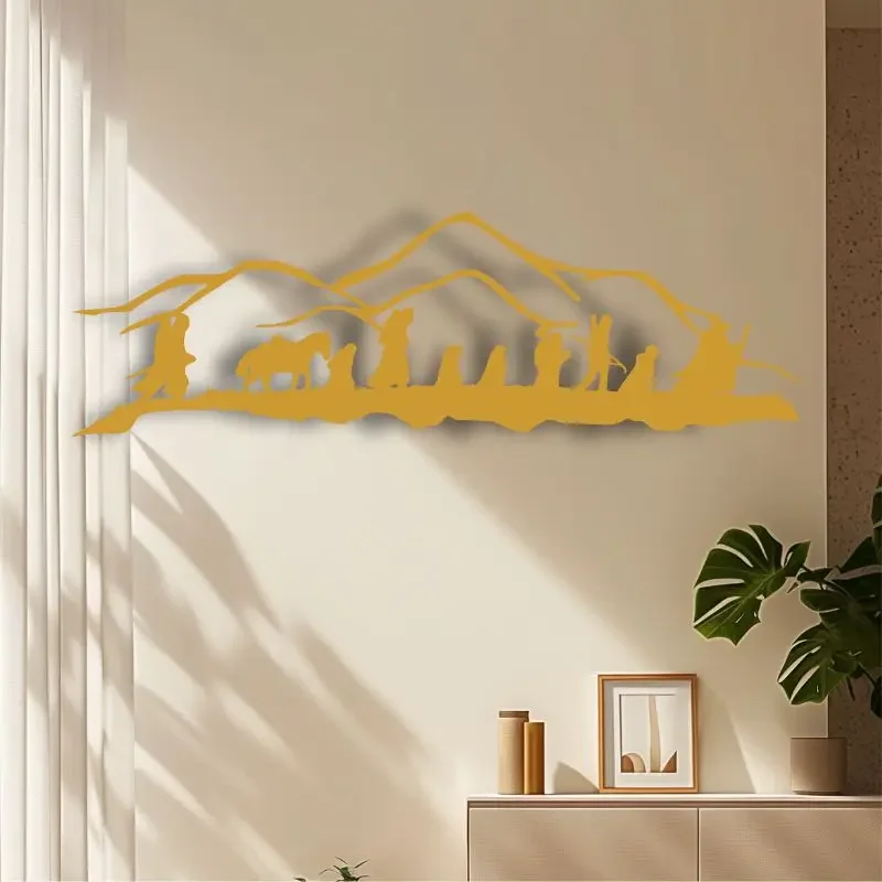 CIFBUY Iron Wall Art Fantasy Adventure Team Metal Silhouette Sculpture For Bedroom Living Room Home Decor Gift