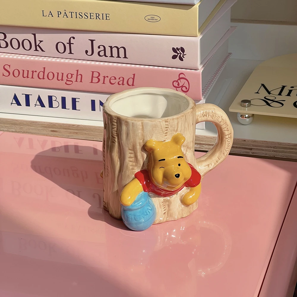 

Anime Winnie The Pooh Creative Ceramic Cup 3D Stereoscopic Cartoon Water Mug Kawaii Coffee Mugs for Home Office Cups Daily Use
