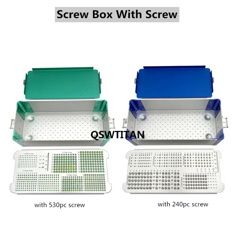 Locking Screw Sterilization Box Veterinary Bone Medical Surgical Instrument Pet 1.6/2.4/3.2/4.0mm Animal Cortical Screw Box