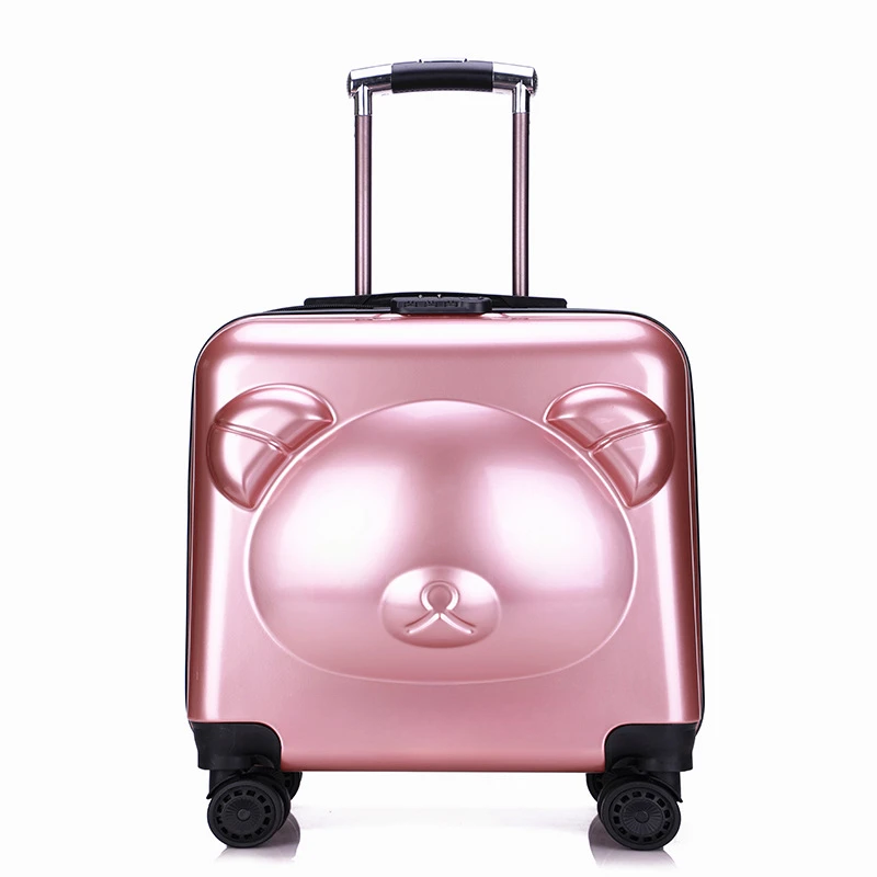 2023 Cute Cartoon Little Bear Children's Trolley Box Universal Wheel Boarding Luggage