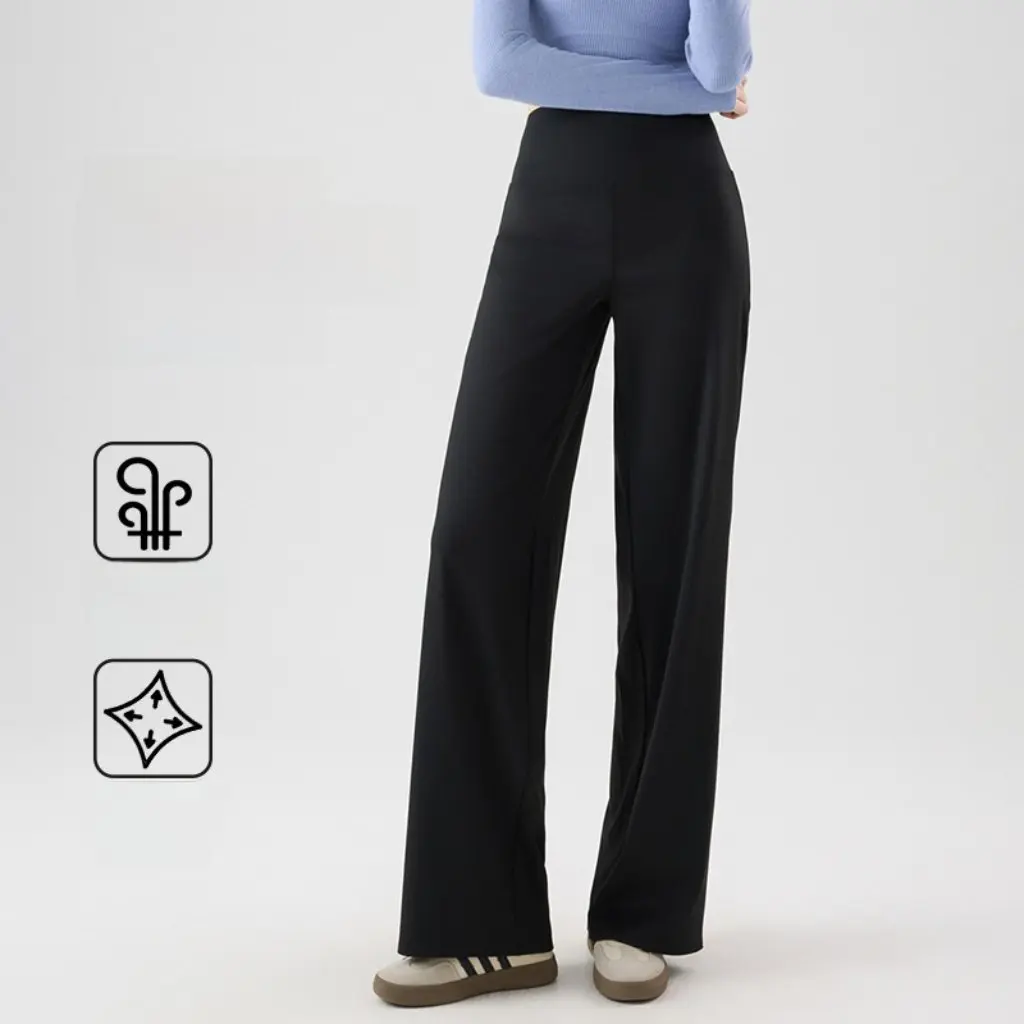 

Fitness Girl Yoga Straight Pants Tummy Control Lightweight Breathable Non-Stuffy Sporty Drape Outerwear Shark Pants