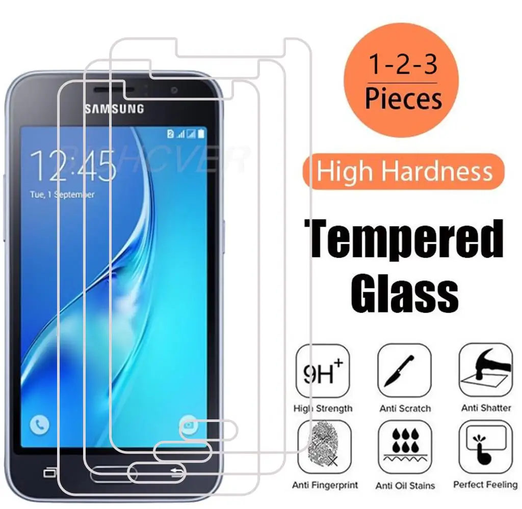 Para samsung galaxy j1 2016 hd vidro temperado proteção para samsung galaxy j1 j120f SM-J120f j120m protetor de tela filme capa