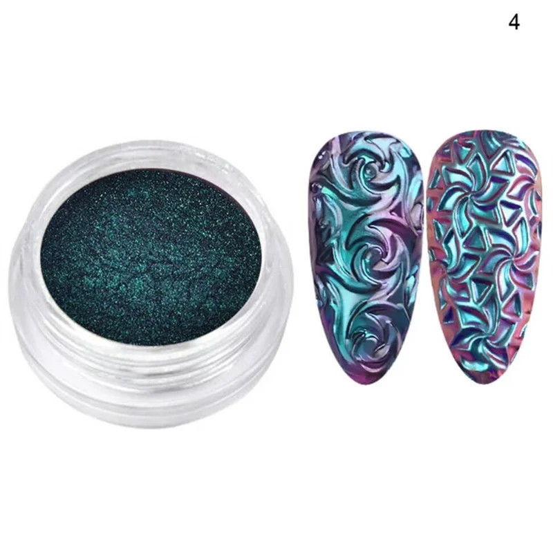 5 cores natal & halloween camaleões espelho prego em pó super-fino gradiente cromo pó diy polarizando camaleão prego poeira