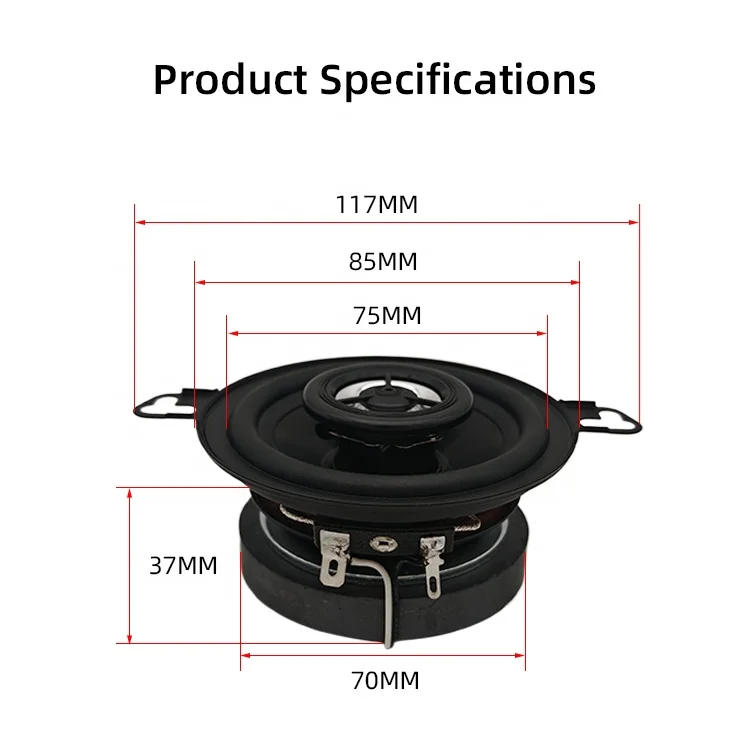 (1pair speakers)BA-3550 12V Iron Coaxial Speaker 100W Max 3.5