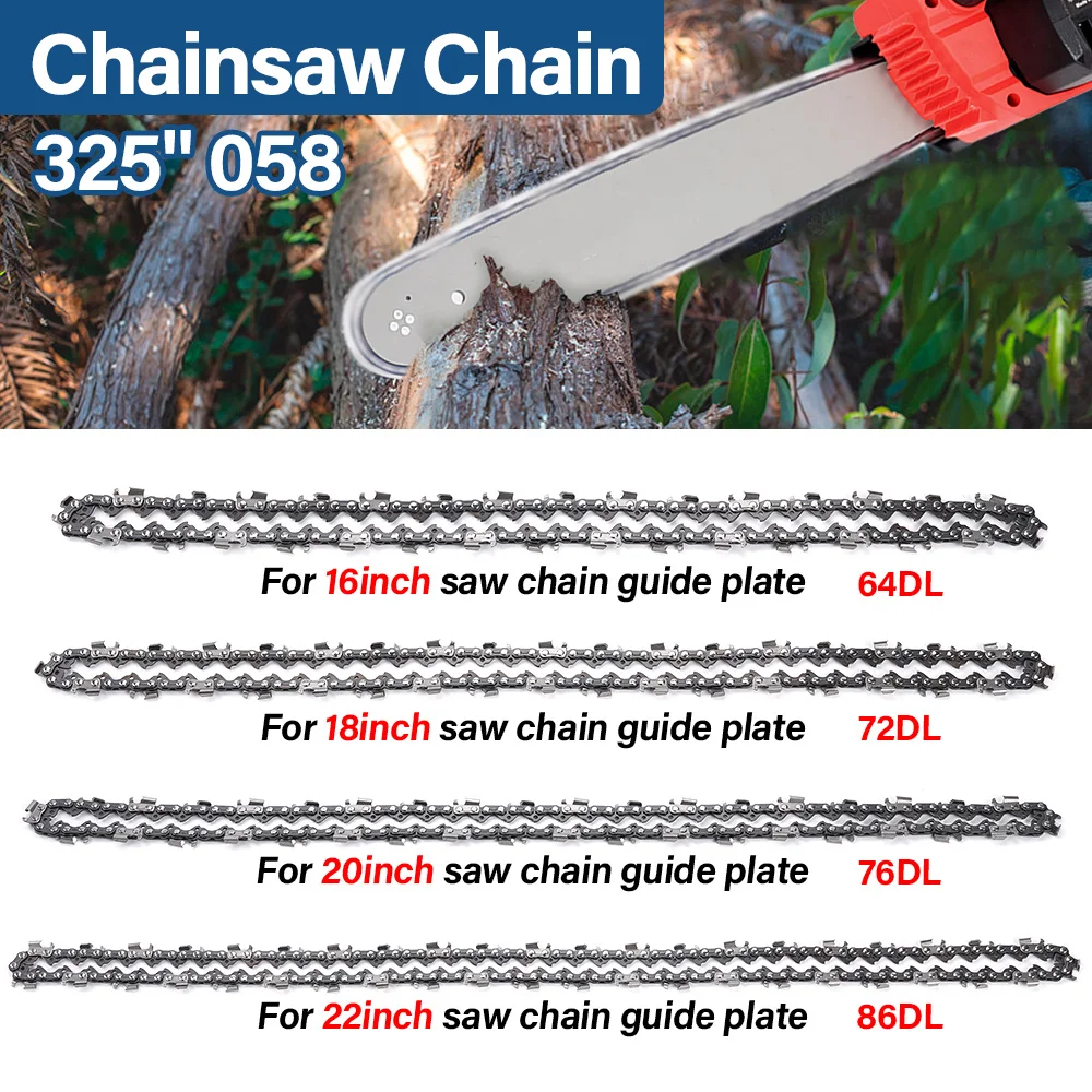 

1PC 16/18/20/22-inch 325 Pitch .058 Gauge Chainsaw Chain 64/72/76/86 Drive Link For Chainsaws Replacement Garden Cutting Tool