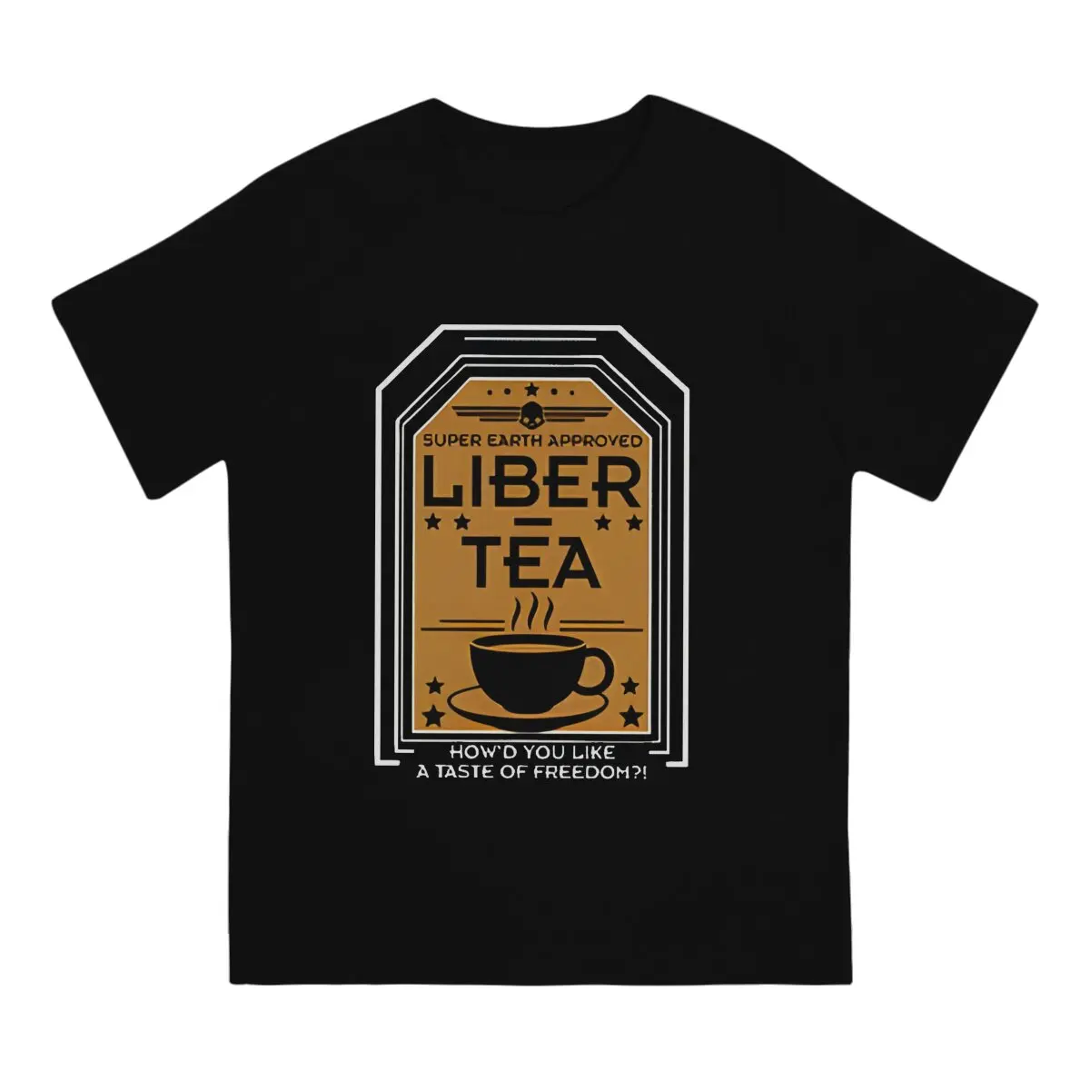 Men T-Shirts Liber Tea Helldivers Vintage Pure Cotton Tees Short Sleeve Helldivers T Shirts Round Neck Clothes New Arrival