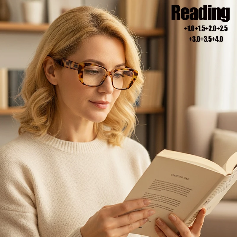 Neue quadratische Anti-Blaulicht-Lesebrille – Vollformat-Retro- und minimalistische Lesebrille für Presbyopie 2221