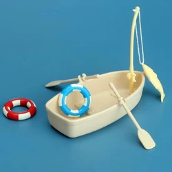 Aquarium Decoration Floating Toy Boat Rowing Ornament Children’s Toys Plastic Fishing Gifts Model Ship