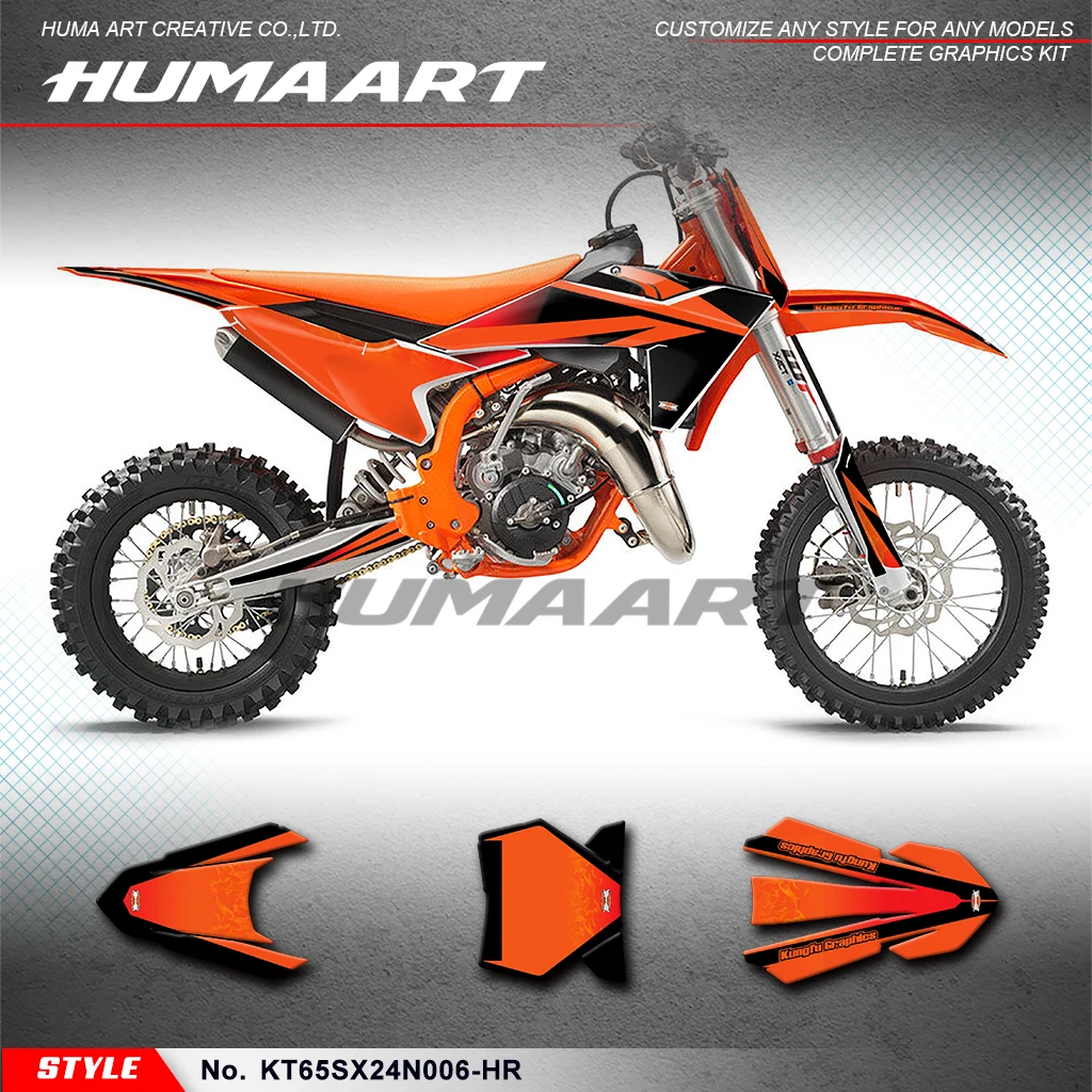 

HUMAART Motorcycle Decals Wrap Design Kit for KTM SX 65 2024, KT65SX24N006-HR