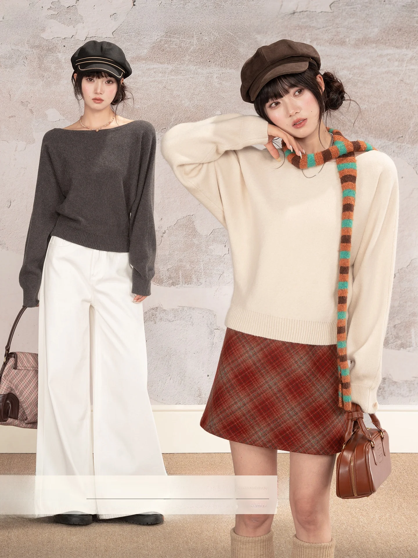 

Loveheynew Винтажный свитер оверсайз с круглым вырезом для женщин, зимний, свободный, стройнящий, в стиле кэжуал, для повседневной носки, с длинными рукавами