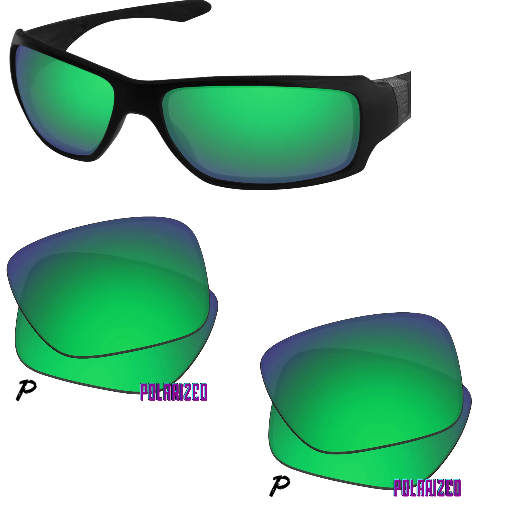 SunglassDoctor Polarized Replacement Lenses for Oakley Big Taco OO9173 62mm Sunglasses - Multiple Options