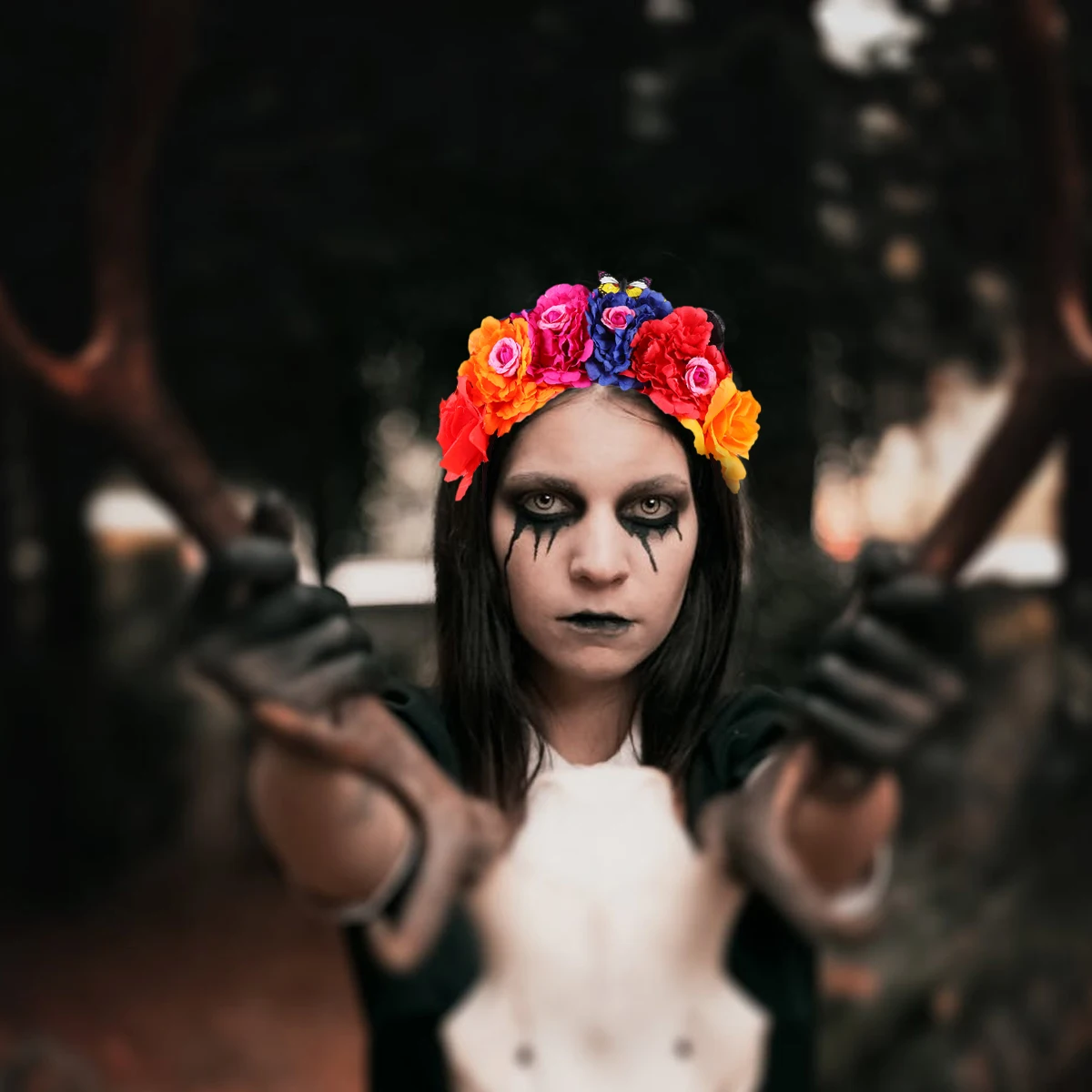 هالوين غطاء الرأس روز زهرة عقال خفيفة الوزن رائعة التفاصيل تأثيري أداء حزب ديكور التصوير الدعامة