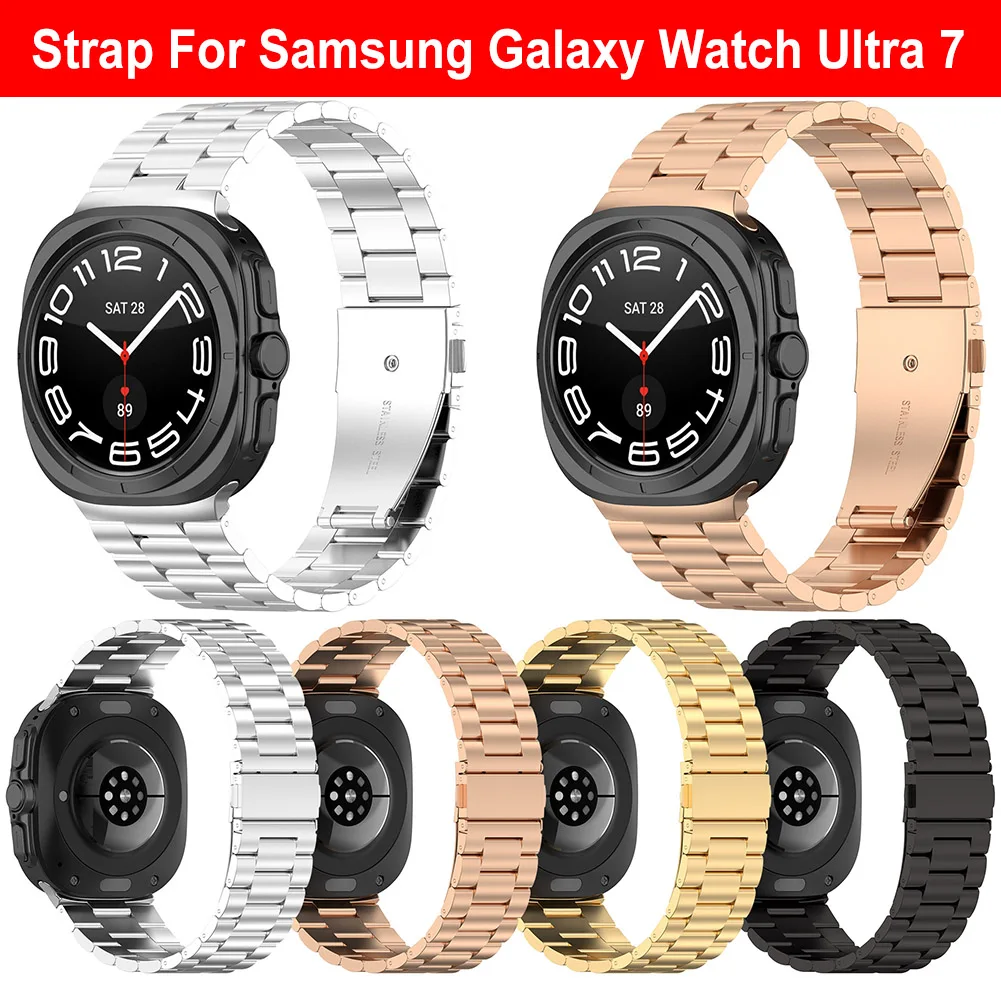 Correa de acero inoxidable para Samsung Galaxy Watch 7, correa de Metal de 47mm, correa de reloj ajustable, pulsera de repuesto