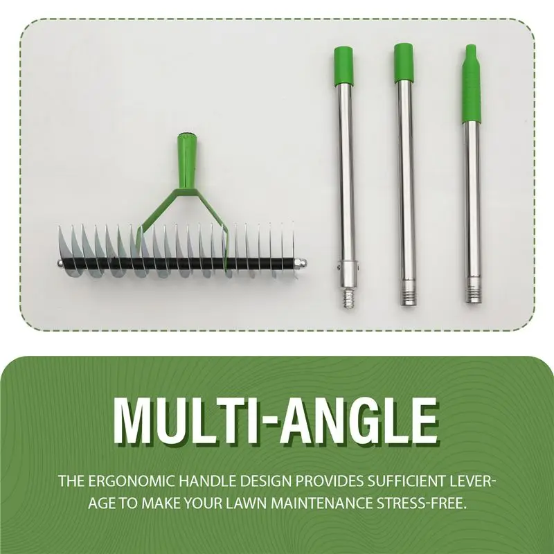 LLCS-Thatch Rakes, Lawn Thatch Rakes, Weeder Rakes, Multipurpose Lawn Grooming Rakes For Cleaning Dead Grass, Durable With Handl