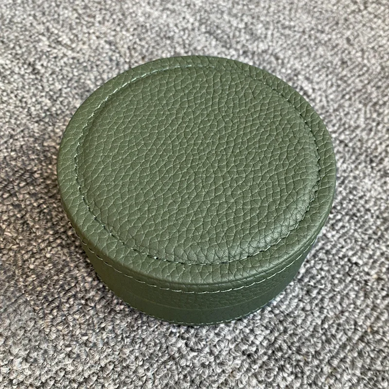 حافظة سماعة أذن فاخرة مصنوعة يدويًا من جلد البولي يوريثان، غطاء دوار، صندوق حماية فاخر ومتين للتخزين