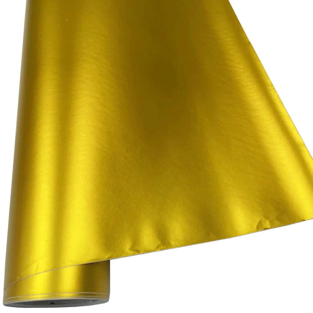 

ICE FILM GOLD Wrap Vinyl Film Roll Self Adhesive Air Release Super Stretchability (1.64ft*29.5ft)