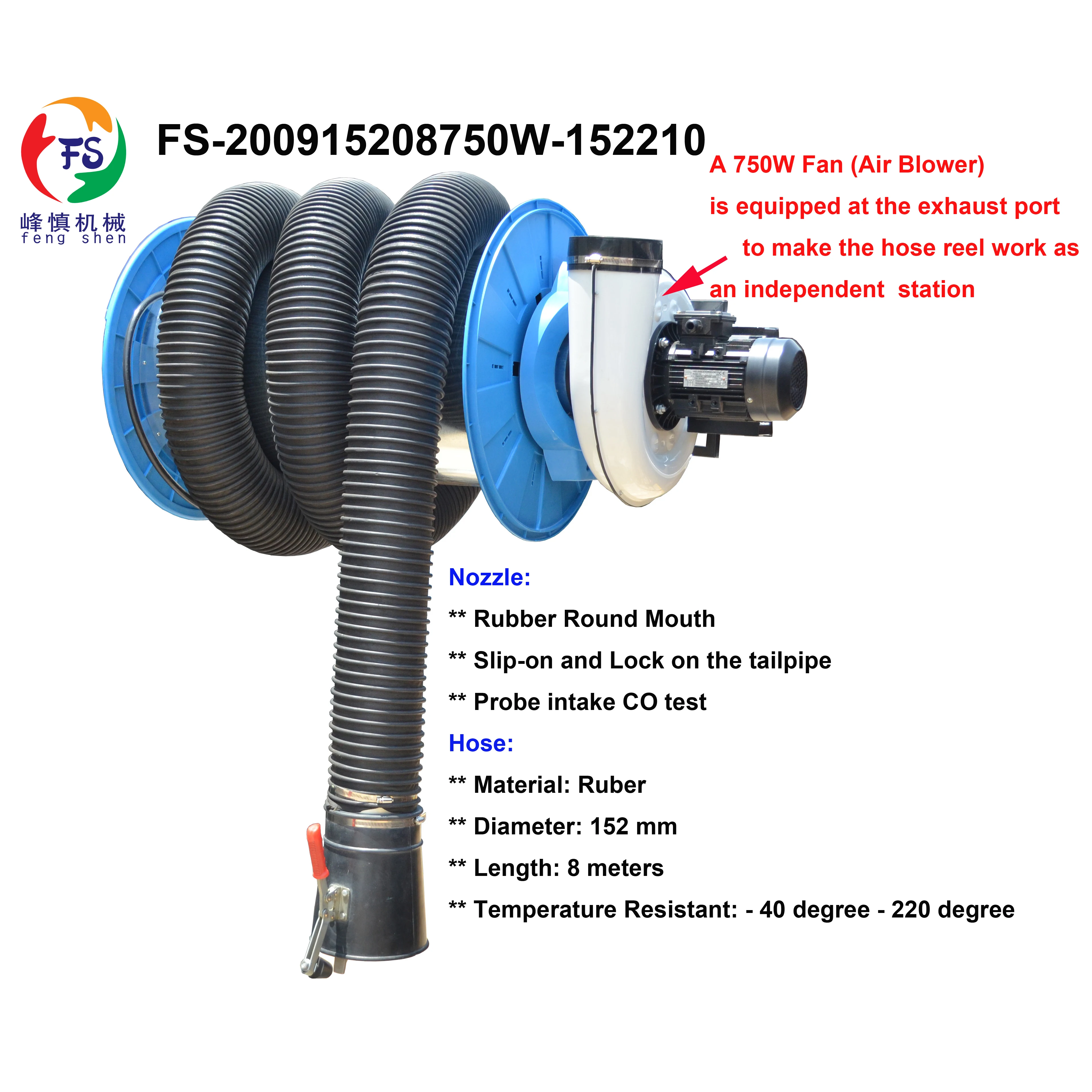 Semi-Automatic Heavy Duty Spring Driven Hose Reel Efficient Exhaust Gas Removal in Repair Workshops
