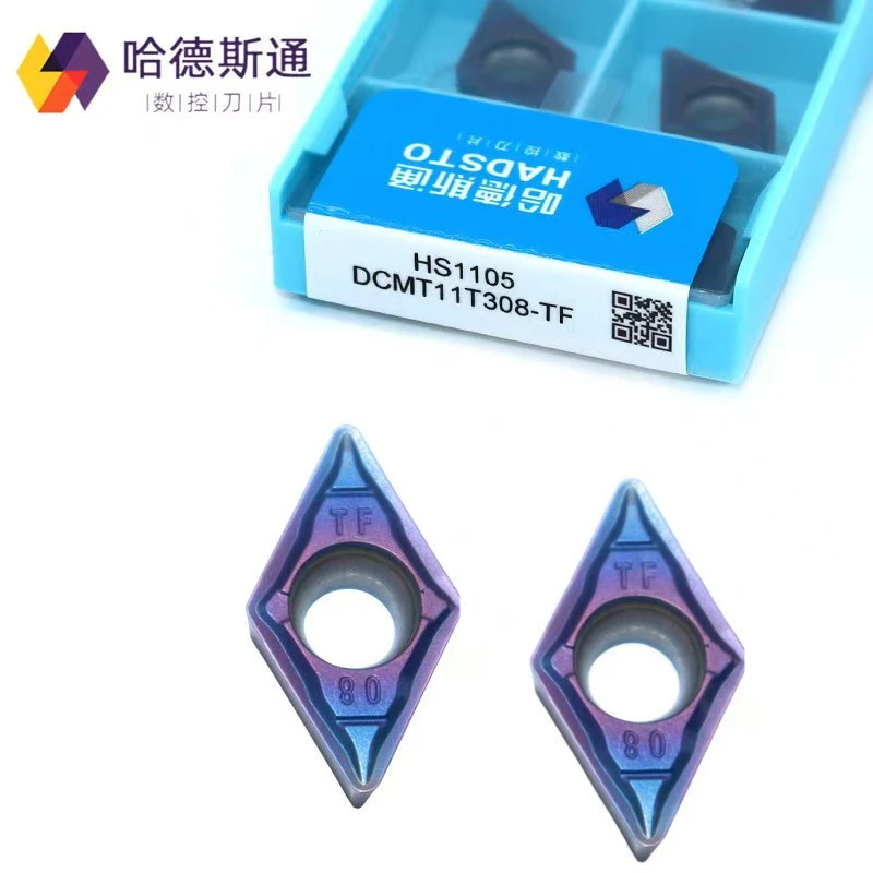 

Hadsto 100%原装 Dcmt11T304 Dcmt11T308 Tf Hs1105 Lathe Cutter External Turning Tools Hardened Steel Carbide Inserts for Steel