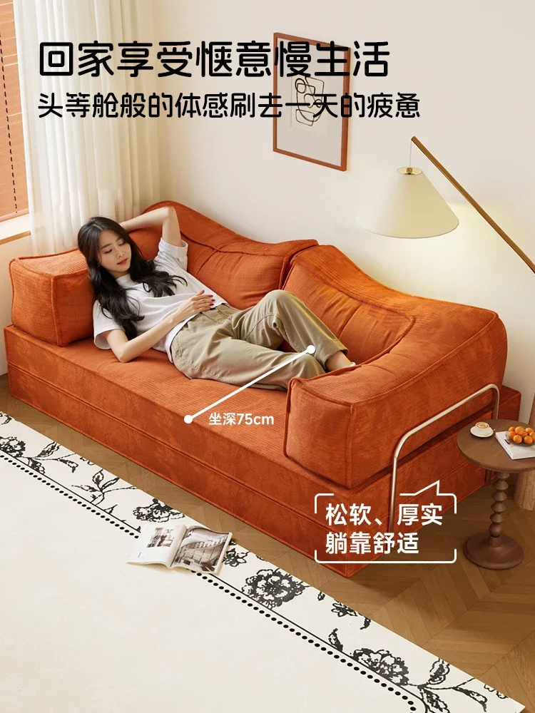 Fabric compression sofa bed folding small apartment rental room living room double lazy tatami