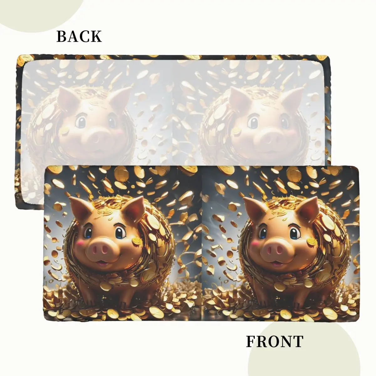 Gold Coins Flying Golden Piggybank Custom Rectangular Tablecloth Oilproof Table Cover for Festival Party Decorations Table Cloth