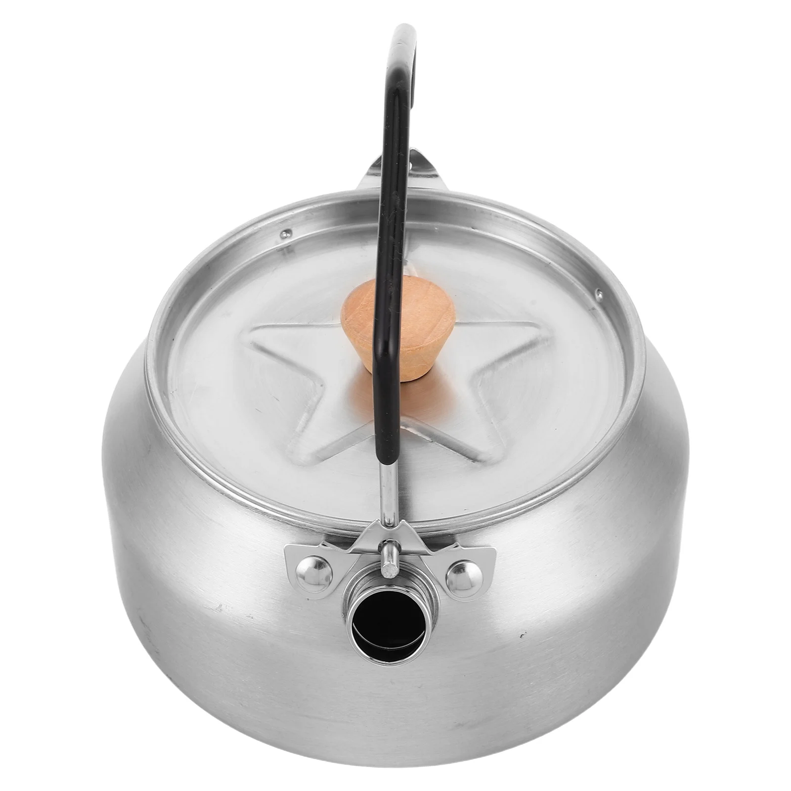 

1L Camping Kettle Outdoor Portable Stainless Steel Campfire Water Boiler Hiking Backpacking Travel Teapot Camping Teapot