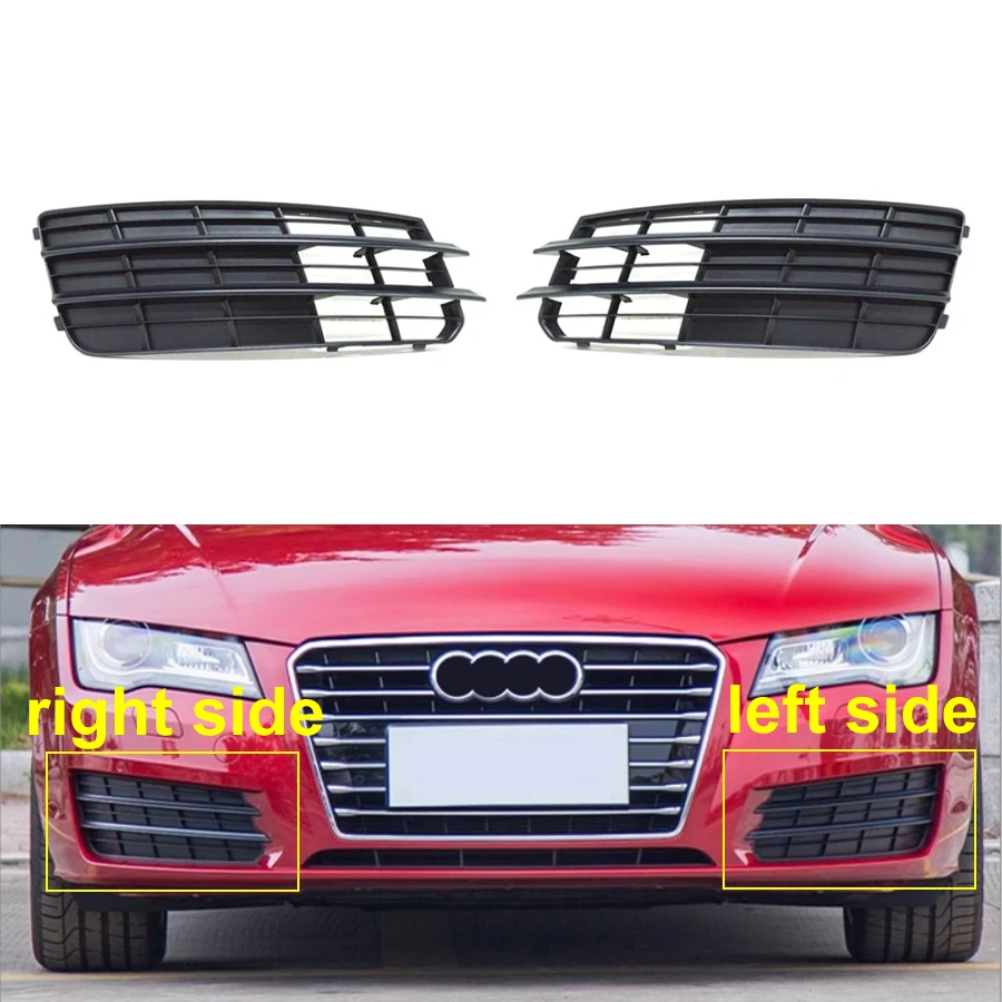 

For Audi A7 2011-2015 Replacement Fog Lamp Frame Anti Fog Light Cover Front Bar Grille Decorative Bottom Plate