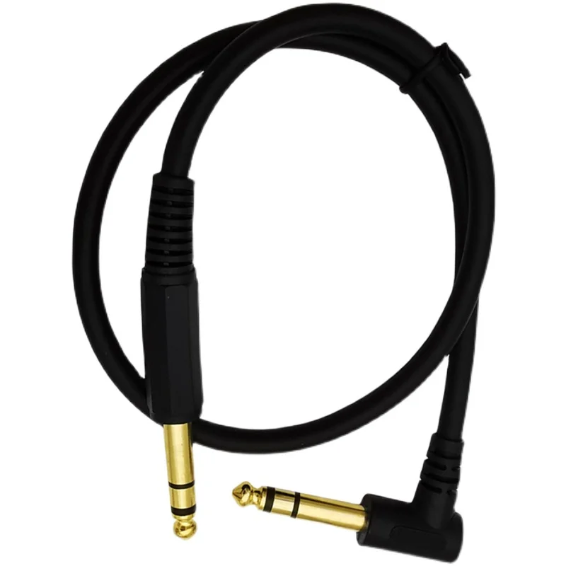 1/4 Inch TRS Instrument Cable Right-angle to Straight 6.35mm Male Jack Stereo Audio Cord,6.35 Balanced Interconnect cable 0.5m