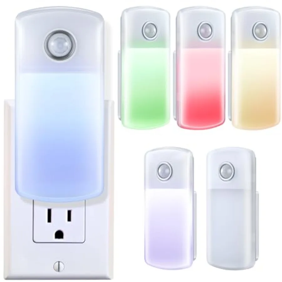 

Emergency Power Failure Night Lights 5-in-1 Multi Color LED Light Rechargeable Flashlight with Foldable Plug Automatic On Off M