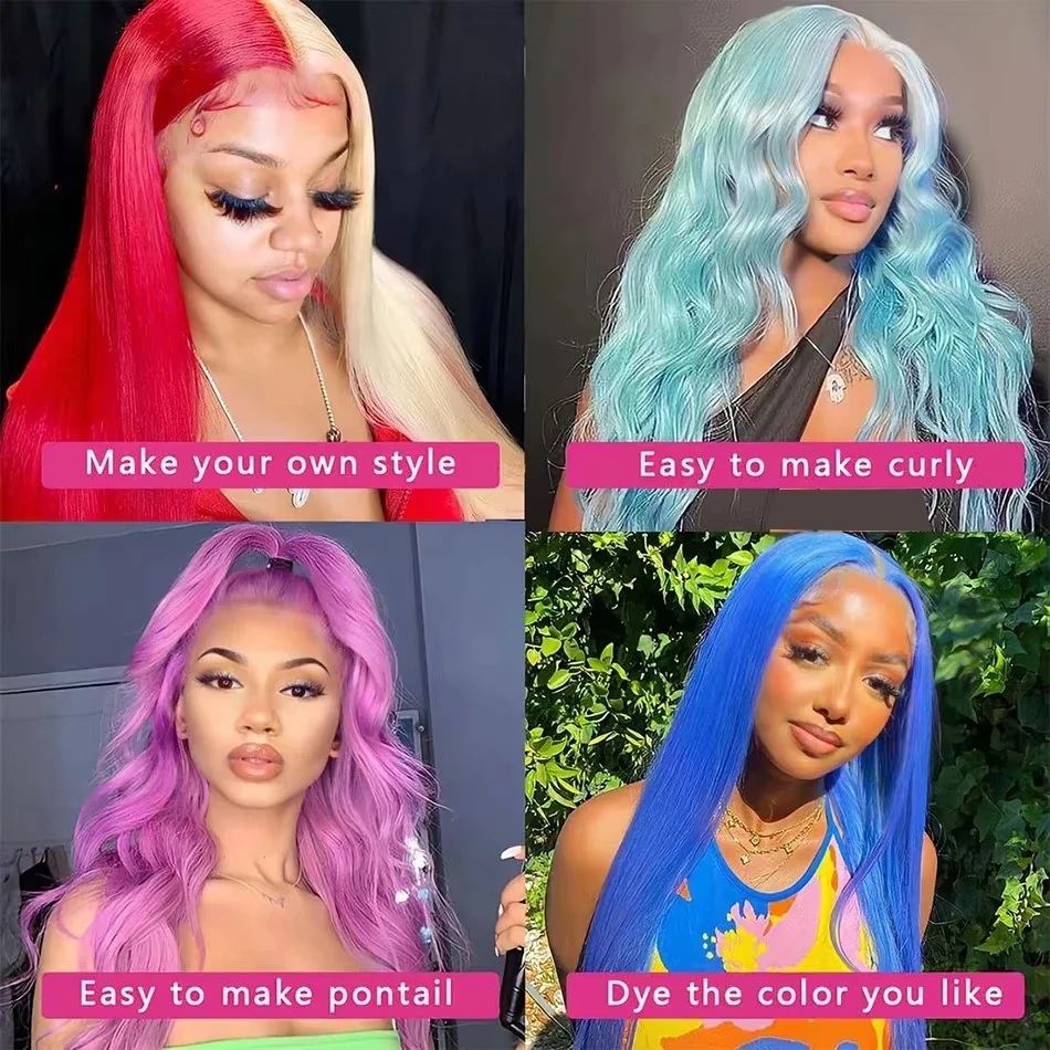 250 Плотность 613 Блондинка Прямая 13x4 13x6 Парики из натуральных волос на кружеве для женщин Цветной парик фронтальной части шнурка Предварительно сорванный бразильский