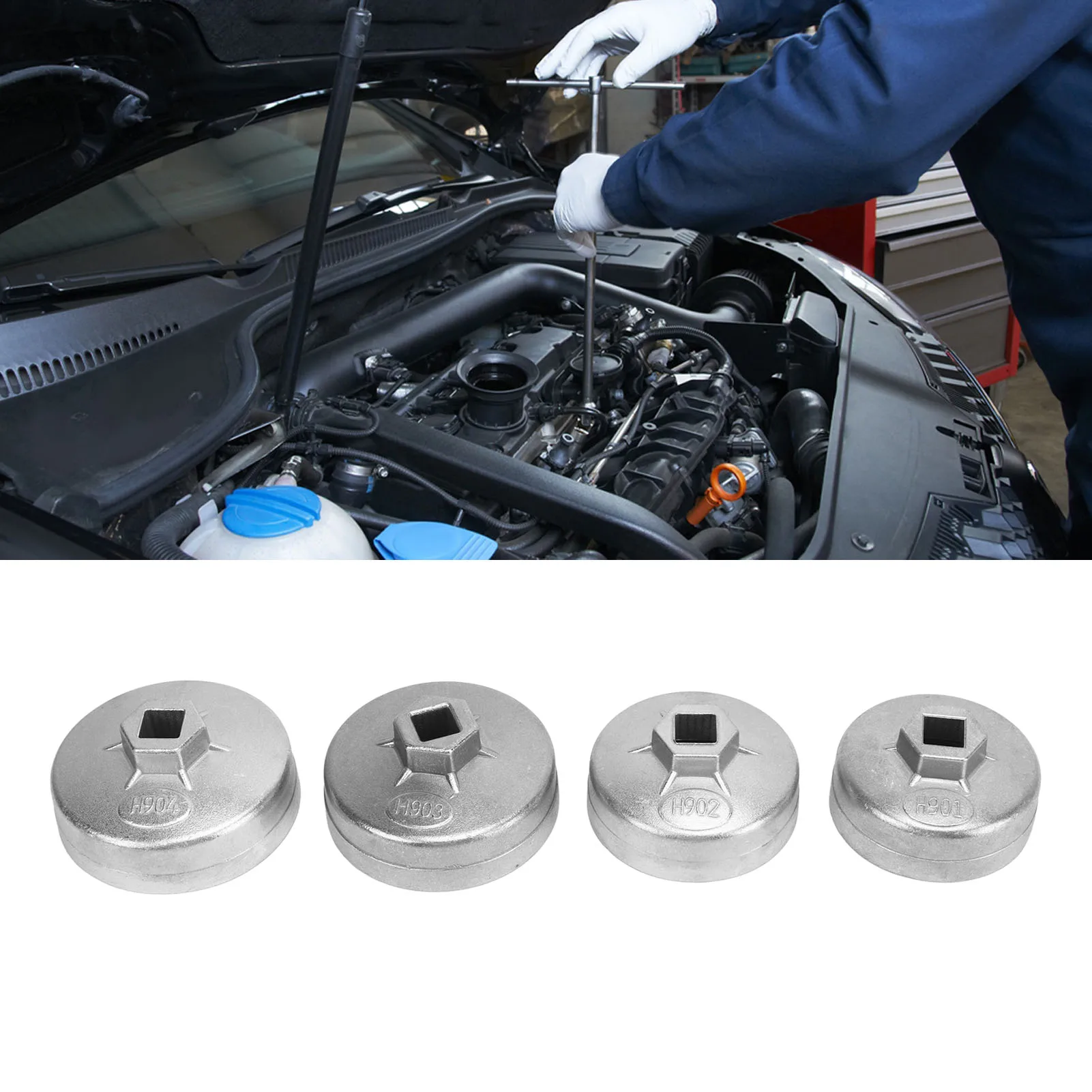 

4Pcs Oil Filter Wrench Aluminum Alloy Efficient Oil Filter Cap Removal Tool Replacement for Bluebird
