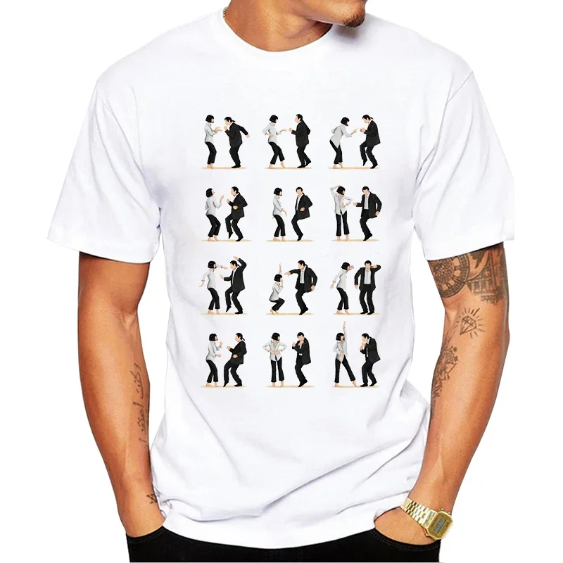 

SPAPEX Hipster Dancer Men T-Shirt Fashion Pulp Fiction Dancer Printed t shirts Short Sleeve Tshirts Funny Tee