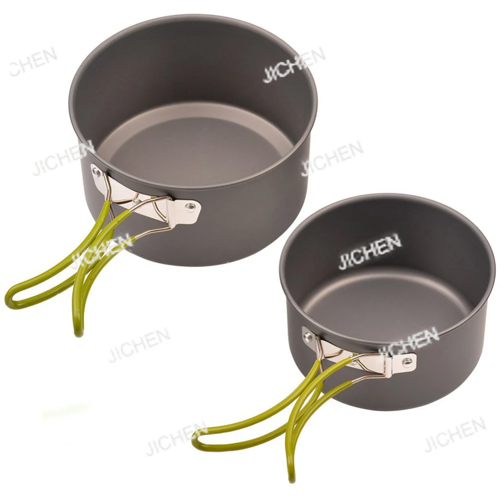 

Новый портативный складной набор походной посуды из анодированного алюминия (10 предметов) для 2-3 человек: сковорода, кастрюля, миска, крышка для кастрюли, для кемпинга