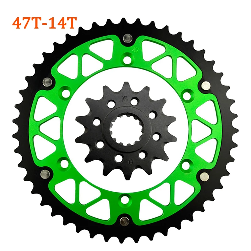 Road Passion Motorcycle 520 45T ~ 52T 13T 14T Front Rear Sprocket Chain Wheel For KAWASAKI 450 KLX450R KX450F KLX450 R F KLX 450