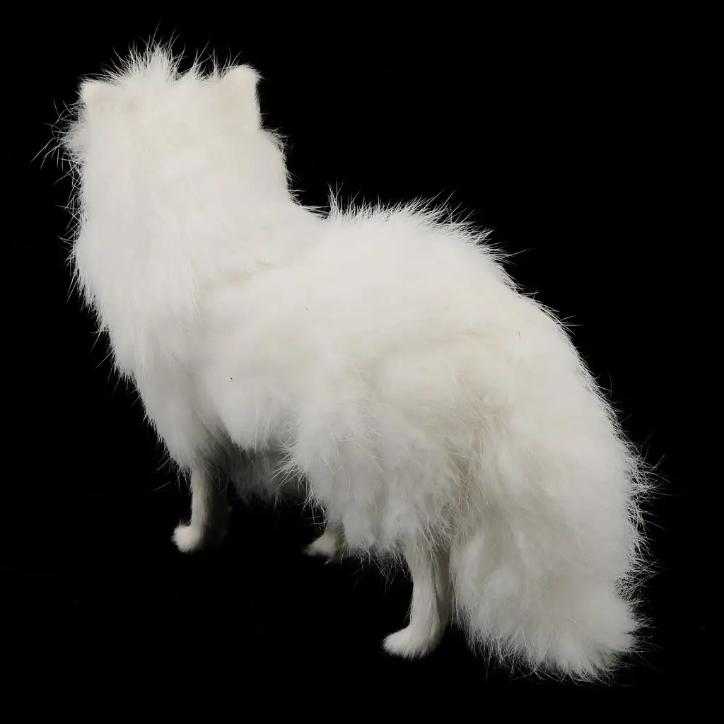 Miniature Fox Plush Ornament Soft Hair Hard Shell Figure Vintage Decoration for Shop Bar Home