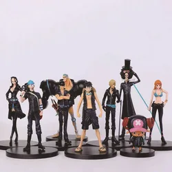 Anime One Piece Brook Chopper Usopp Robin Franky Black Suit Ver. PVC Action Figure Statue Collectible Model Kids Toys Doll 17cm