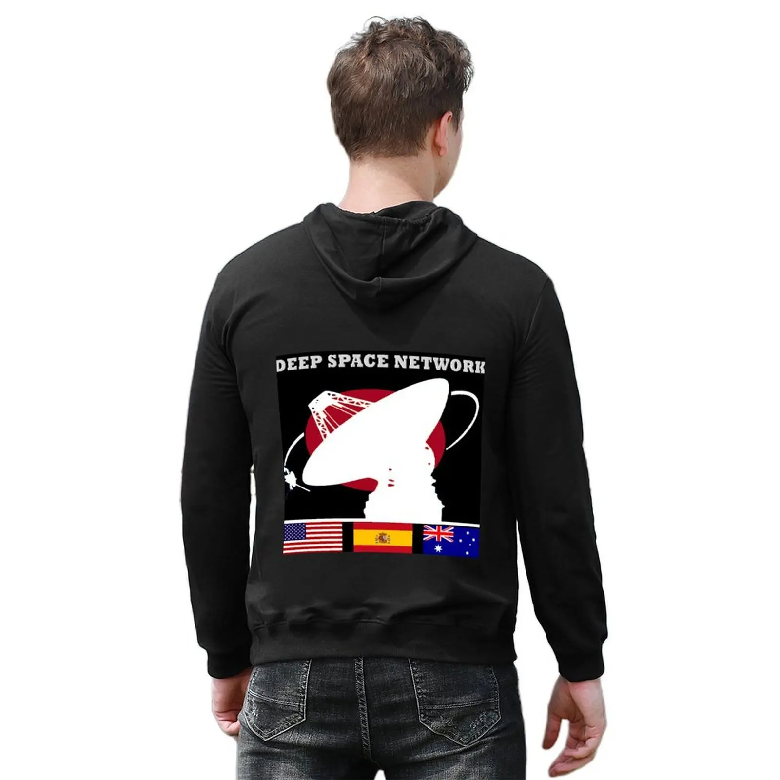 ملابس بقلنسوة بشعار شبكة الفضاء العميق على الطراز الكوري ملابس على الطراز الياباني ملابس رجالية للخريف بدلة رياضية للرجال #6