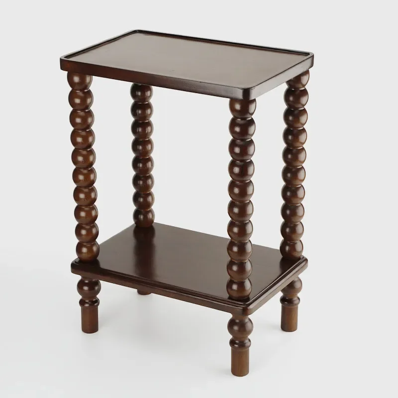 Solid wood medium and ancient style edge, walnut bedside French fish tank corner