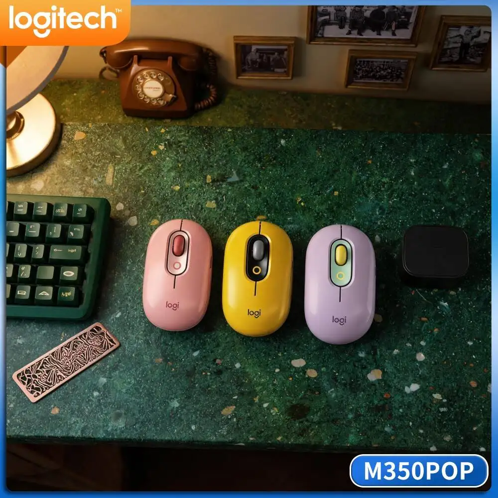 Logitech M350 POP Slim Dual‑Connect Mouse Low‑Noise Clicks 18‑Month Battery For Video Editors Quick Preview Tasks