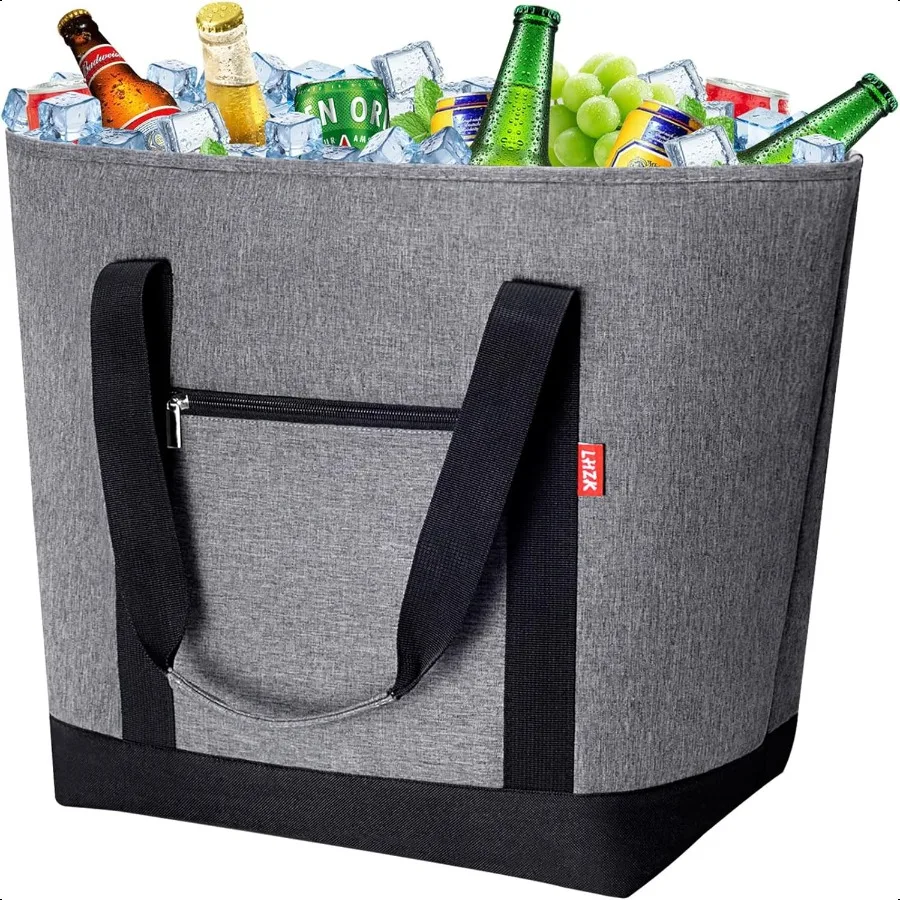 

Jumbo Insulated Cooler Bag with HD Thermal Insulation Collapsible Waterproof Insulated Tote Bag with Zippered Handles Soft Cool