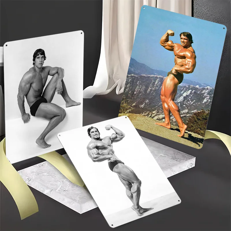 Arnold Schwarzenegger Metal Posters Customizable Vintage Metal Signs Wall Art Retro Tin Plaque for Man Cave Decoration Bedroom