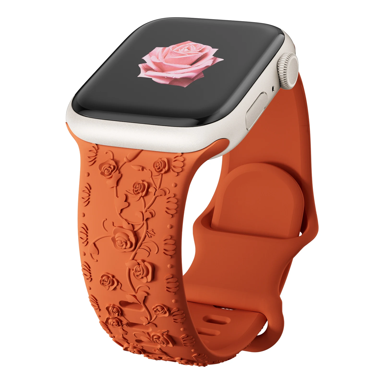 Für Apple Watch Armband 42mm 41 40 45mm 49mm 44mm Blumen-Gravur Armband Correa für iWatch Series 12 11 10 9 7 SE 6 8 Ultra4 – Detail 18