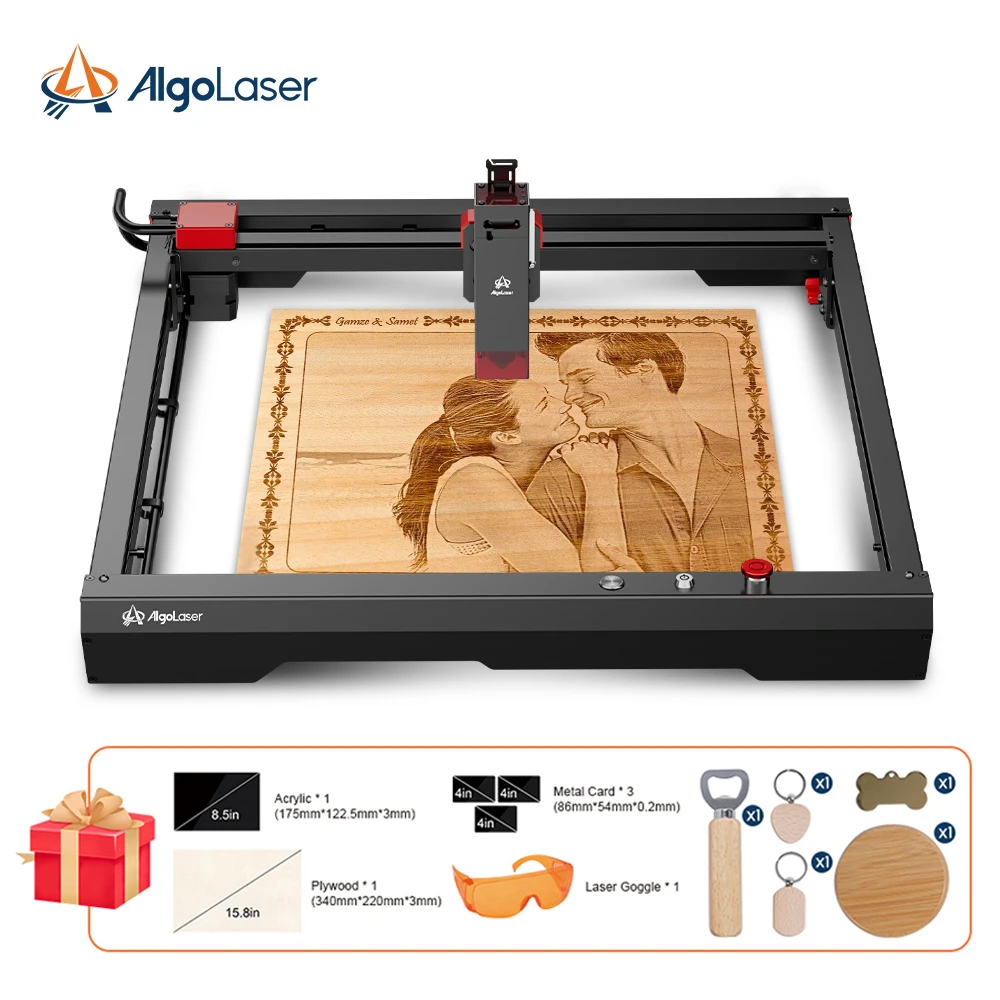 

Algolaser Alpha 10W Laser Engraving Machine 20000mm/min Engraving Range 400mmx400mm Supports WIFI And Mobile APP Emergency Stop