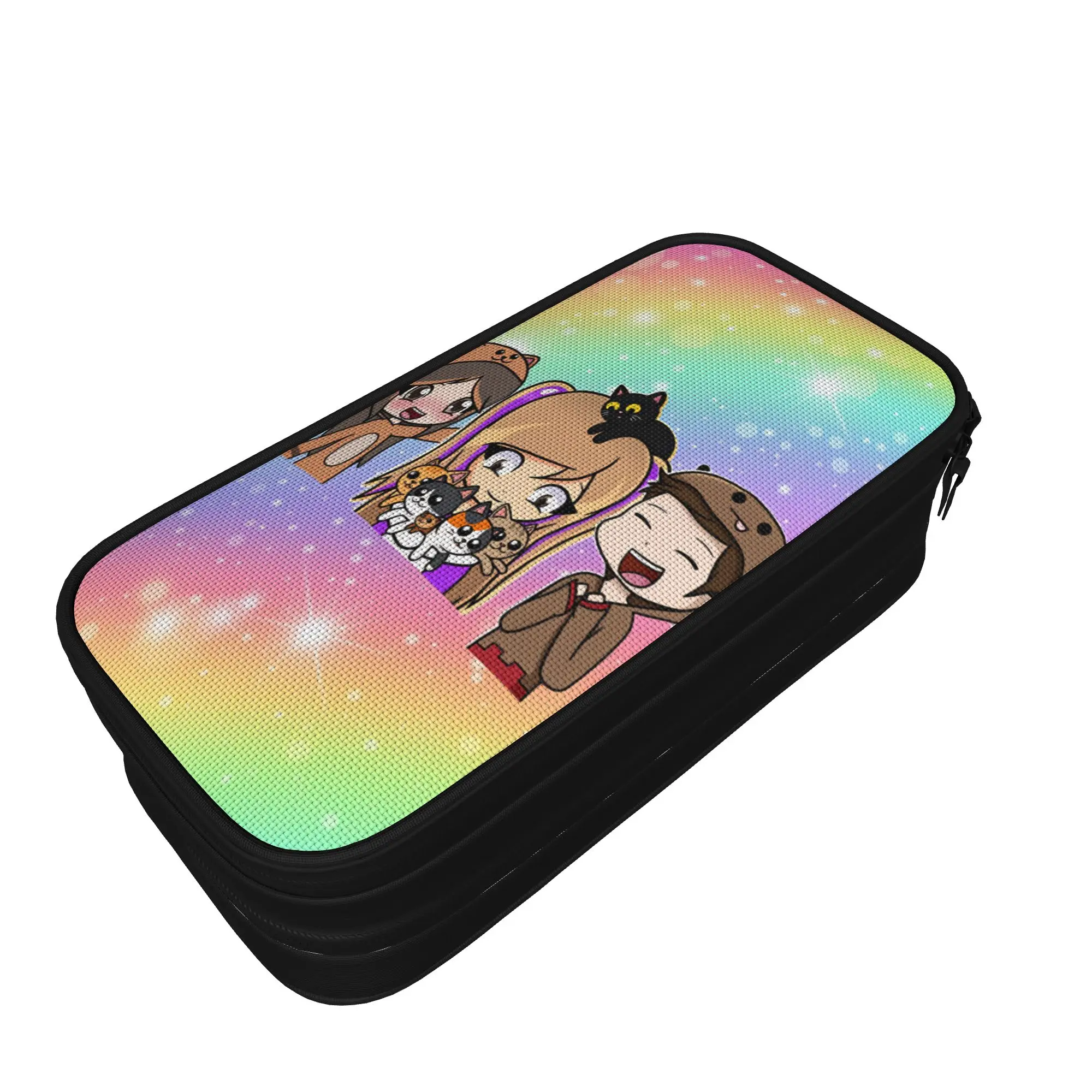 Lyna Vallejos Pencil Case  Double Layer Pencil Box Boy Girl Lovely Large Capacity Back To School Pencil Cases Supplies