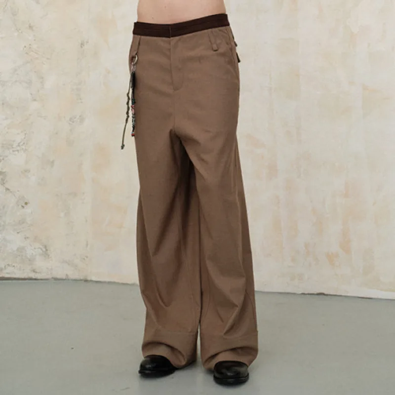 WVGA Spring Summer New Men's Original Design Brand Color-blocked Straight Loose Trousers Niche Chic Casual Wide-leg Pants W26371