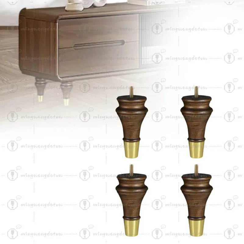 4Pcs Wooden Furniture Legs Sofa Legs Support Feet Retro Design Classic Modern Replacement Bed Risers for TV Stand Coffee Table