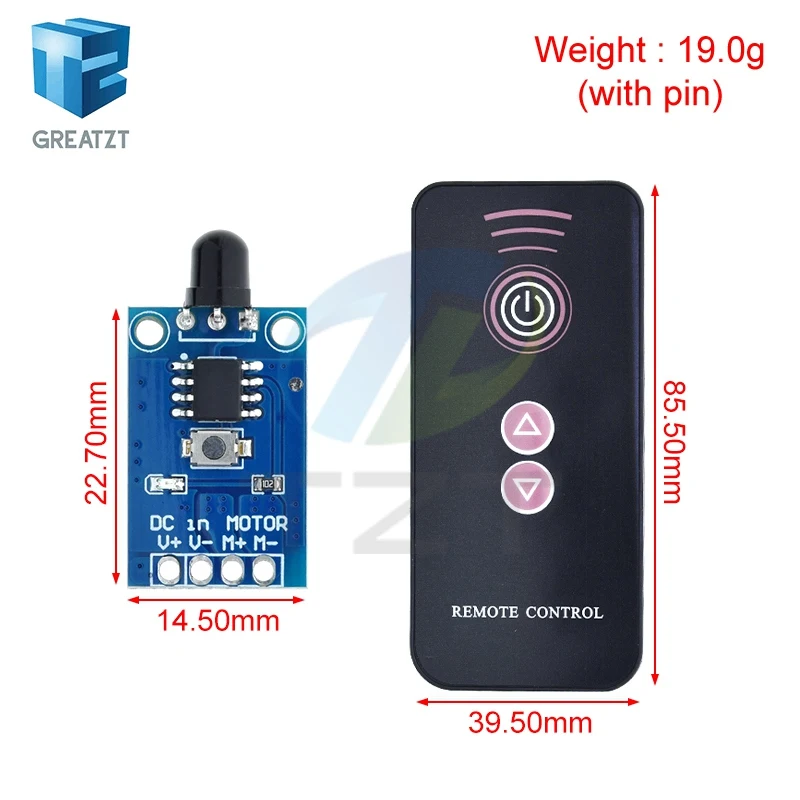 DC3-12V Wireless Forward/reverse PWM Speed Control Module Dc Brush Motor Driver Module With Self-lock Interlock Function