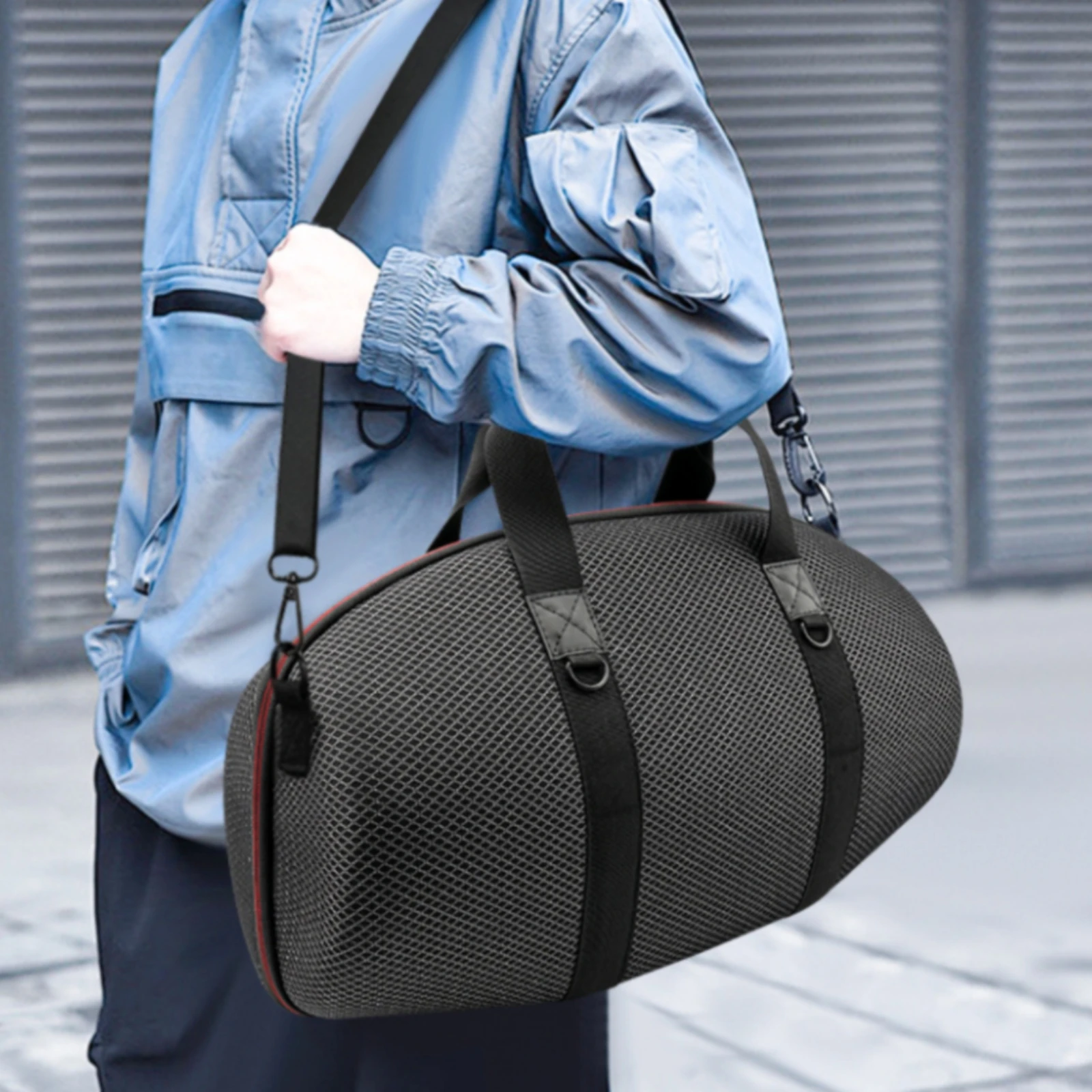 Speaker Bag with Shoulder Strap Portable Speaker Case with Accessory Pouch Shockproof Adjustable for Travelers, Outdoor Parties