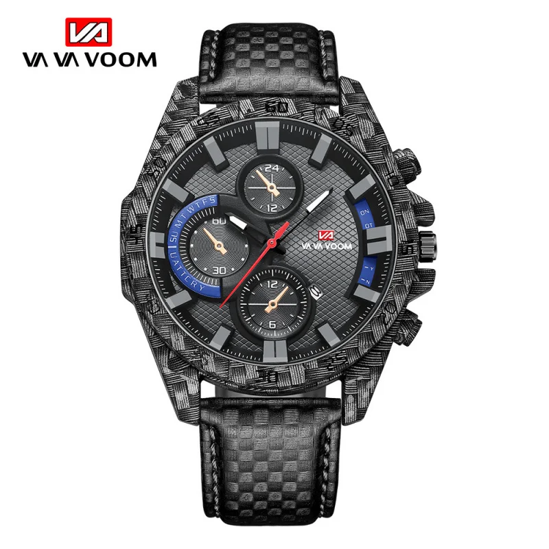 Free Shipping OUTLETSNew Men's Waterproof Fashion Outdoor Sports and Casual Quartz Watch Fake Three-Eye Dial